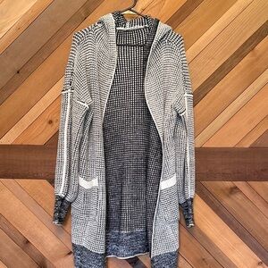 Black and White Knit Cardigan